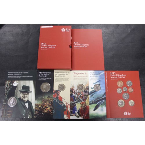 255 - 2015 13-coin brilliant uncirculated annual set featuring both definitive and commemorative issues in... 