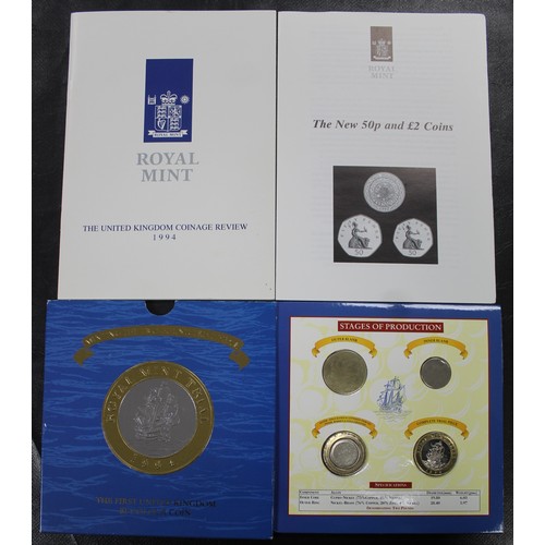 222 - 1994 Royal Mint Trial £2 coin set in presentation pack as part of a small collection to include the ... 