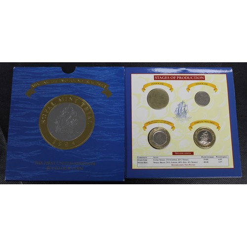 222 - 1994 Royal Mint Trial £2 coin set in presentation pack as part of a small collection to include the ... 