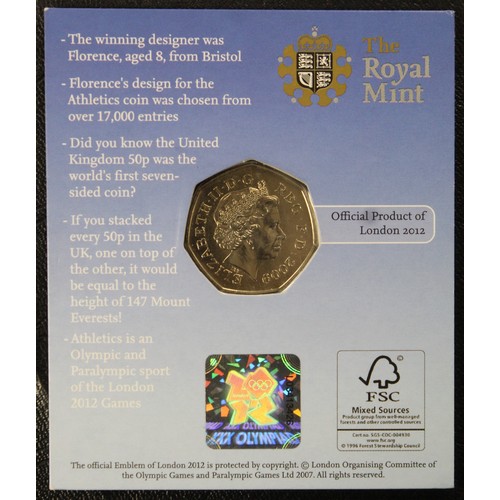 215 - 2009 Blue Peter Olympic 50p in original card of issue. Highly desirable coin, minted in celebration ... 