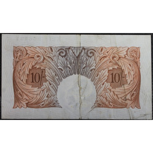 8 - Bank of England red/brown 10 shilling note, B.S. Catterns, B223, last series. S/N K21 966437. Multip... 