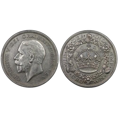 120 - 1927 Proof Crown, George V. Obv. bare head facing left, Rev. crown and date within wreath. From circ... 