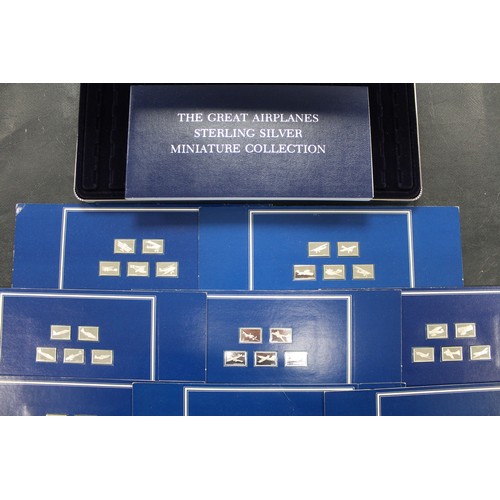 285 - The Great Airplanes miniature silver collection by John Pinches, c.1978. Each ingot weighing approx.... 