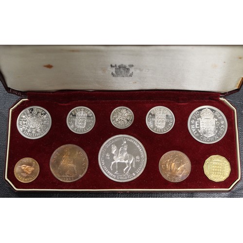 228 - 1953 Proof Set in original Royal Mint case. An original and well matched set with the cupro-nickel i... 