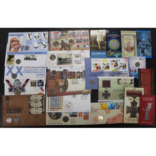 242 - An assortment of 50p & £2 coins in Royal Mint packs and PNC/FDC's (22).