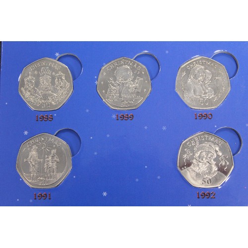 239 - The Gibraltar Christmas 50p collection 1988-2012 comprising a full date run of issues likely removed... 