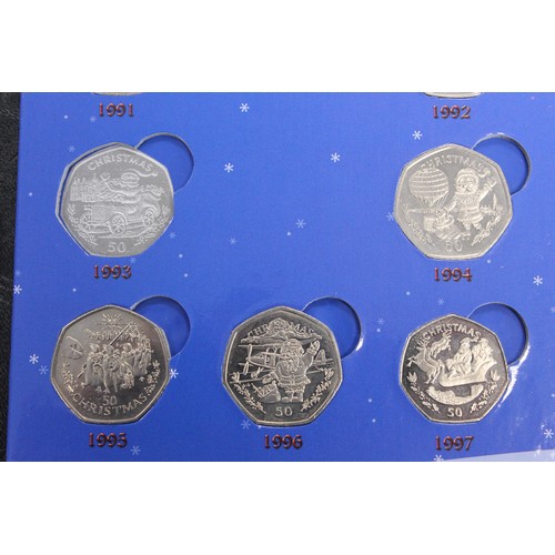 239 - The Gibraltar Christmas 50p collection 1988-2012 comprising a full date run of issues likely removed... 