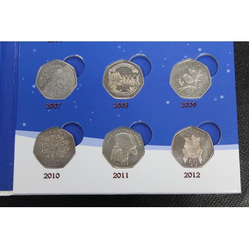 239 - The Gibraltar Christmas 50p collection 1988-2012 comprising a full date run of issues likely removed... 