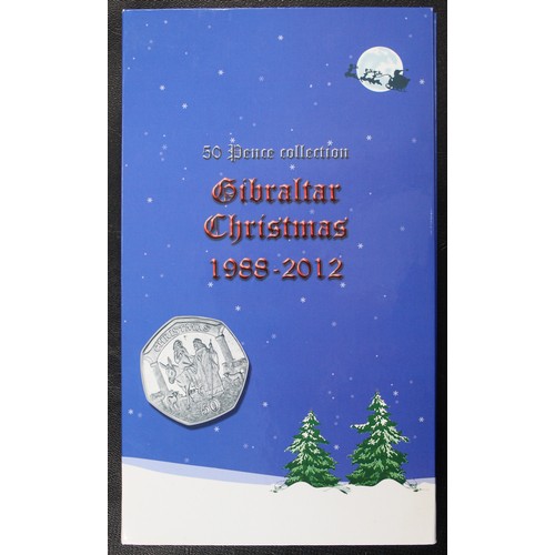 239 - The Gibraltar Christmas 50p collection 1988-2012 comprising a full date run of issues likely removed... 