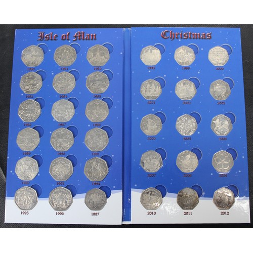 240 - The Isle of Man Christmas 50p collection 1980-2012 comprising a full date run of issues likely remov... 