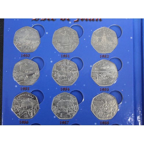 240 - The Isle of Man Christmas 50p collection 1980-2012 comprising a full date run of issues likely remov... 