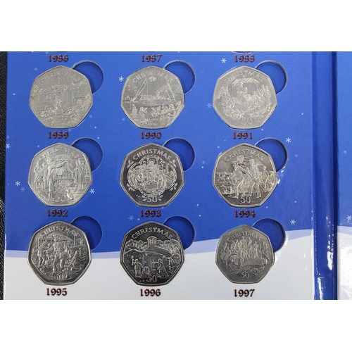 240 - The Isle of Man Christmas 50p collection 1980-2012 comprising a full date run of issues likely remov... 