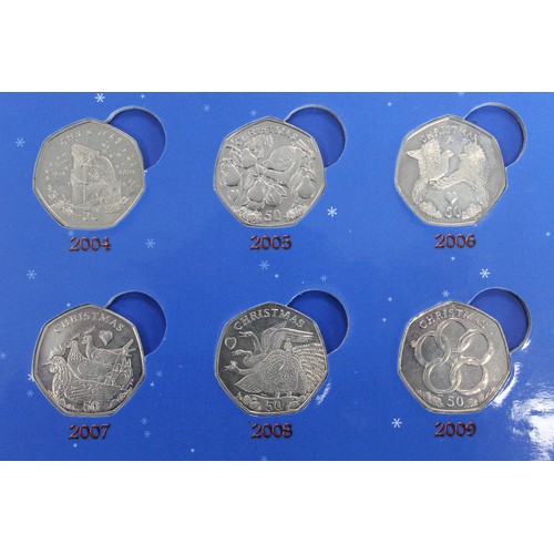 240 - The Isle of Man Christmas 50p collection 1980-2012 comprising a full date run of issues likely remov... 