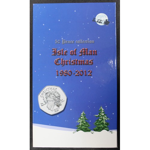 240 - The Isle of Man Christmas 50p collection 1980-2012 comprising a full date run of issues likely remov... 