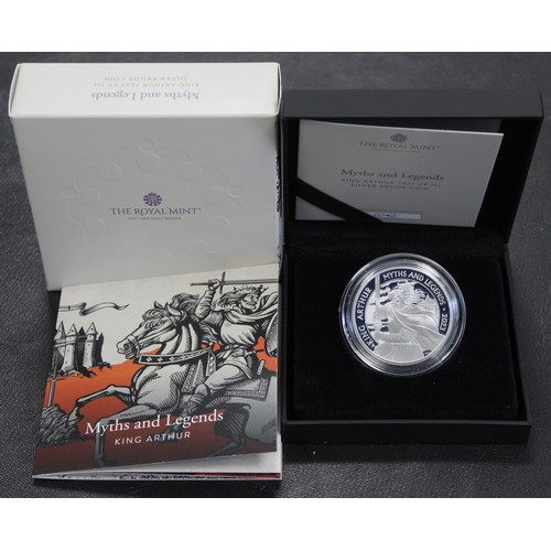 298 - 2023 King Arthur silver proof 1oz £2, Charles III. Part of the Myths and Legends series. As struck, ... 