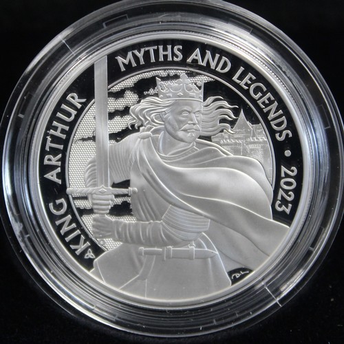 298 - 2023 King Arthur silver proof 1oz £2, Charles III. Part of the Myths and Legends series. As struck, ... 