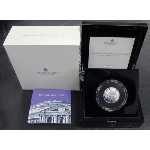 252 - 2021 Silver Proof Domed £5 commemorating the 150th Anniversary of the Royal Albert Hall. In a first ... 