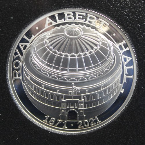 252 - 2021 Silver Proof Domed £5 commemorating the 150th Anniversary of the Royal Albert Hall. In a first ... 