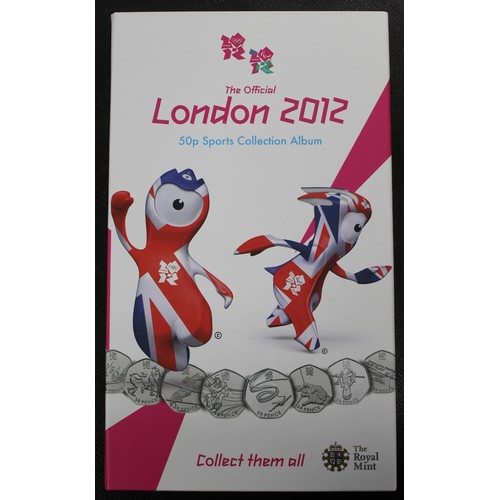 235 - 2012 London Olympics 50p collection including completer medal. Presented in official Royal Mint Lond... 