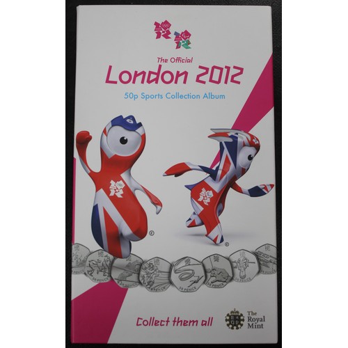 236 - 2012 London Olympics 50p collection including completer medal. Presented in official Royal Mint Lond... 