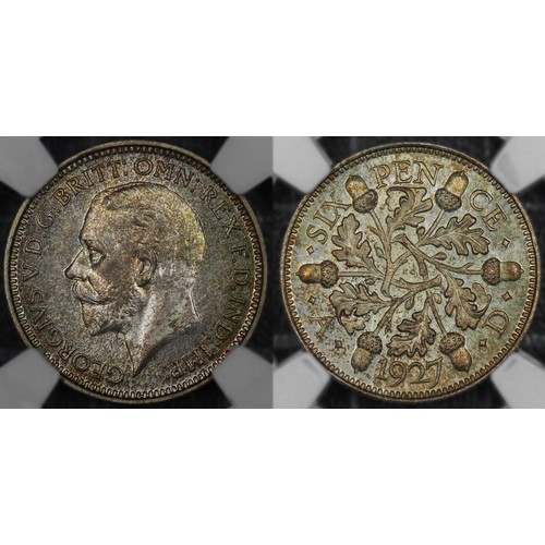 73 - 1927 Proof Sixpence, NGC PF64, George V. Underlying golden hues, a most appealing example. UNC/Choic... 