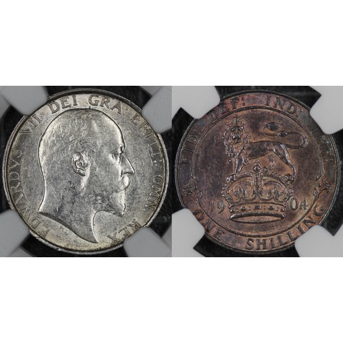 138 - 1904 Shilling, NGC AU55, Edward VII. A pleasing example, the reverse with attractive toning. gVF/nEF... 