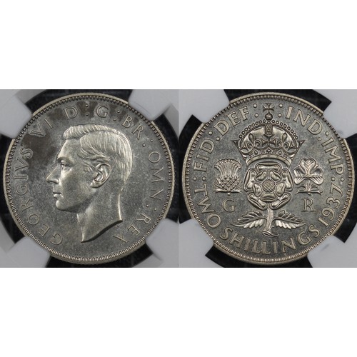 160 - 1937 Proof Florin, NGC PF64, George VI. Slightly patchy toning to the obverse, otherwise UNC. [ESC 9... 