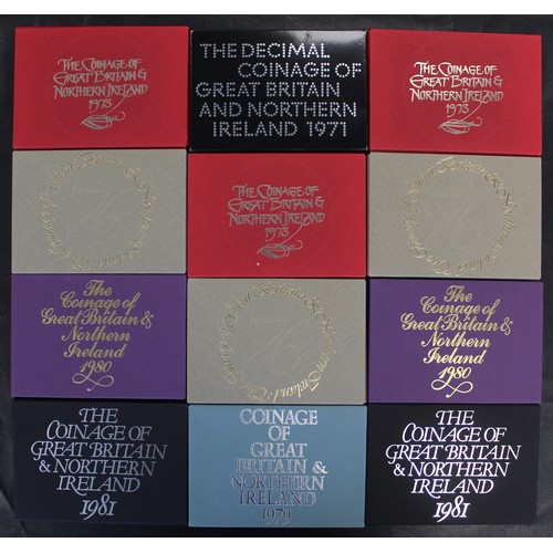 270 - Royal Mint proof sets (12) comprising 1971, 1973 (3), 1976 (3), 1979, 1980 (2) and 1981 (2). Occasio... 