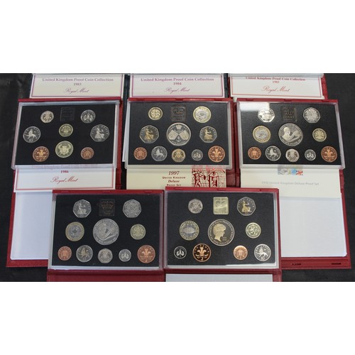 280 - Royal Mint proof sets (8) comprising 1983, 1984, 1985, 1986, 1997, 1998 (2) and 1999. Earlier sets t... 