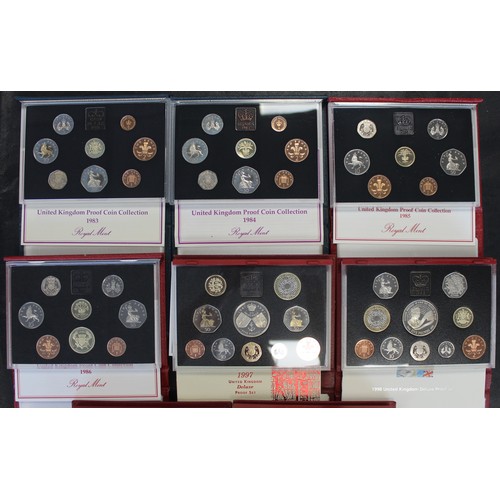 280 - Royal Mint proof sets (8) comprising 1983, 1984, 1985, 1986, 1997, 1998 (2) and 1999. Earlier sets t... 