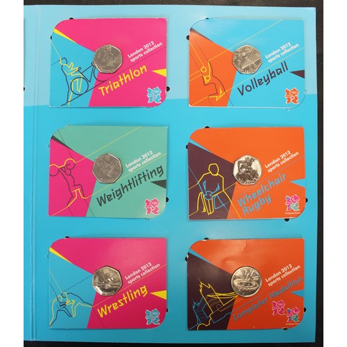 233 - BUNC London 2012 Olympics 50p collection. All 29 issues & completer medallion in Royal Mint card... 