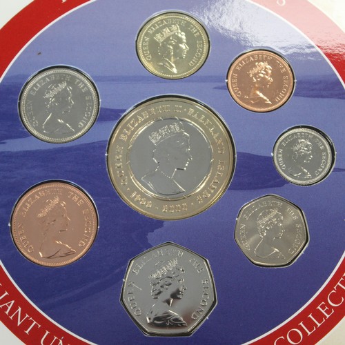 283 - Falkland Islands year sets (3) comprising 1999 BUNC set, 1982 proof set and 1987 proof set. Some ton... 