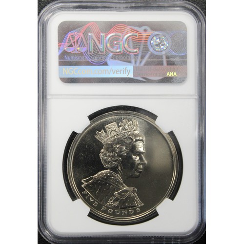 247 - 2002 £5 coin, Joint Finest NGC MS69, Elizabeth II. Struck to commemorate the Golden Jubilee of Queen... 