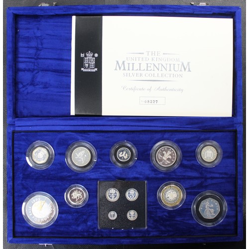 260 - 2000 Millennium silver proof 13-coin collection including Maundy set. A beautiful collection with to... 