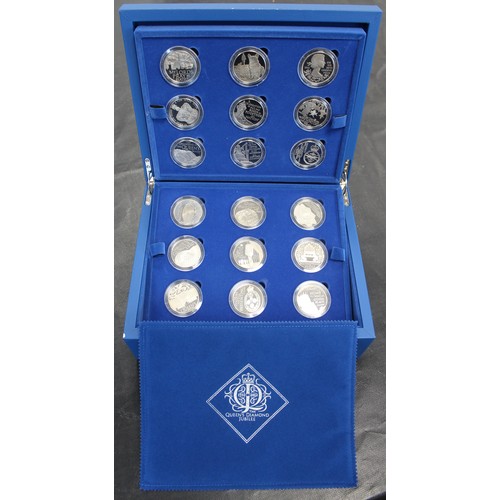 259 - 2012 Diamond Jubilee 18-coin proof set comprising issues from the UK and the Commonwealth depicting ... 