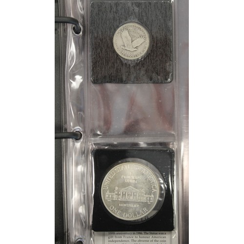 342 - USA, The History of the United States Silver Coin collection. An album of 14 coin from 1893 Columbia... 