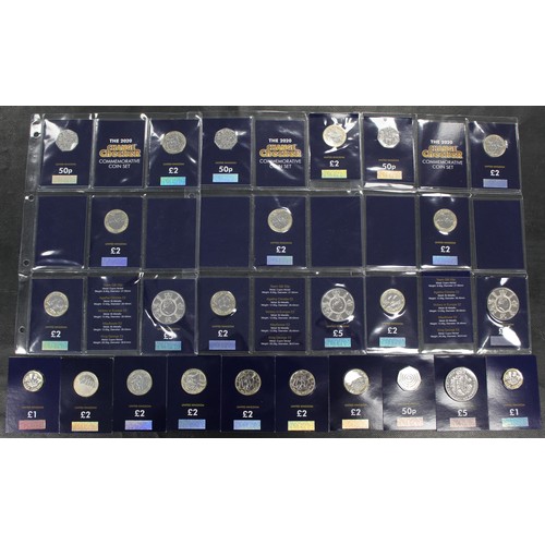 258 - An assortment of BUNC coins (25) in Change Checker cards comprising 2020 5-coin commemorative sets (... 