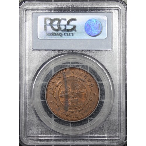 329 - South Africa, PCGS MS63RB 1898 penny. A flashy example with attractive mint bloom. A small area of u... 