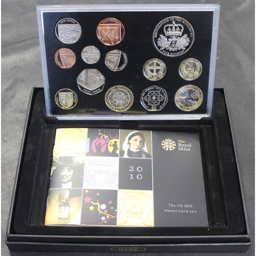 266 - 2010 Royal Mint 13-coin proof set including Restoration of the Monarchy commemorative £5. In present... 