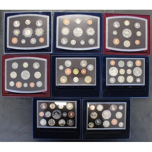 273 - Royal Mint proof sets (8) formed of a full date run from 2000 to 2007, the 2004 set with the 4-minut... 