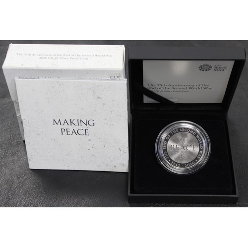 250 - 2020 Silver proof £5, Elizabeth II. Struck to commemorate the End of the Second World War with War a... 