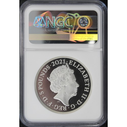 251 - NGC PF70 Ultra Cameo 2021 Silver Piedfort Proof £5, Elizabeth II. Struck to commemorate the 150th An... 