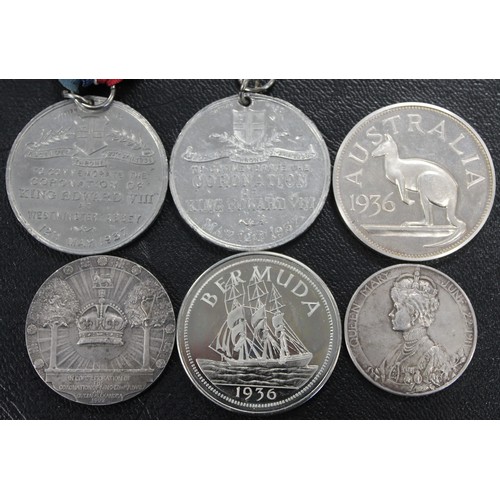 19 - Medals & Fantasy pieces (6) including Edward VII coronation medal, George V coronation medal, Ed... 