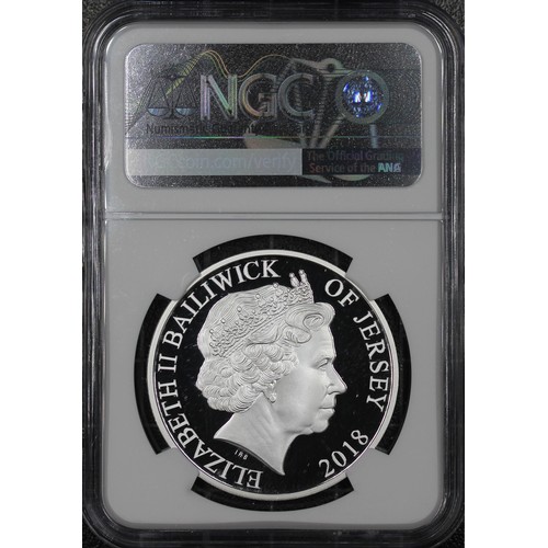 310 - Jersey, Solo Finest NGC PF70 Ultra Cameo 2018 Silver proof £5, Elizabeth II. Struck to commemorate t... 