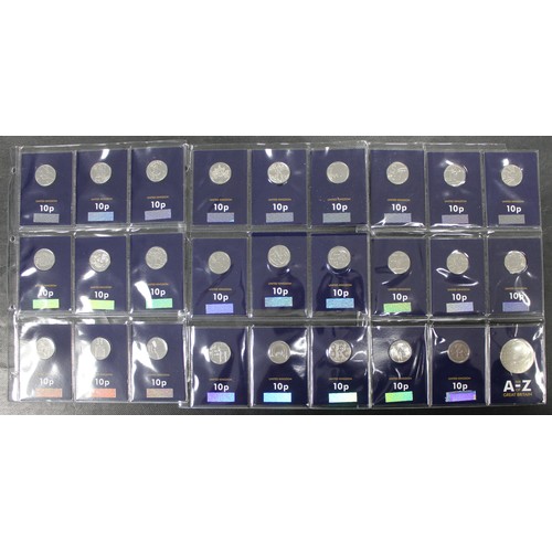 241 - 2018 complete A to Z 10p BUNC collection with completer medallion. All in Change Checker cards.