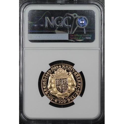 206 - NGC PF70 Ultra Cameo 1989 Proof double sovereign/two pounds, Elizabeth II. One of the key special de... 