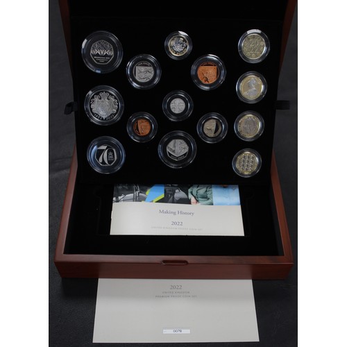 300 - 2022 Royal Mint 13-coin premium proof year set, Elizabeth II. Includes Platinum Jubilee £5 & 50p... 