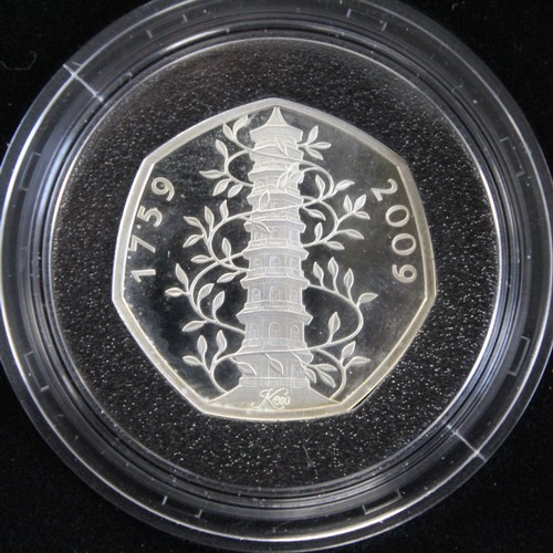 253 - 2019 Silver proof 50 Years of the 50p Culture Set, Elizabeth II. Includes the 2019 Kew Gardens as we... 