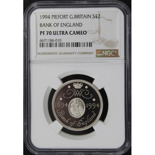 265 - PF70 Ultra Cameo 1994 silver piedfort proof £2 coin, Elizabeth II. Struck to commemorate the 300th A... 