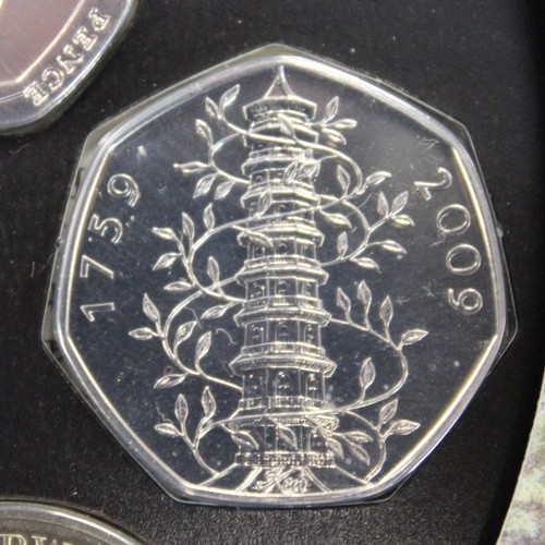 268 - BUNC 2009 10-coin year set featuring the Kew Gardens & set-only shield 50p coins. All as struck.